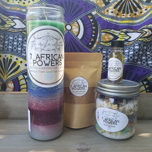 The Orisha Collection- 7 Day Candle for the 7 African Powers (7 Potencias) Ritual Spell Magick Oil