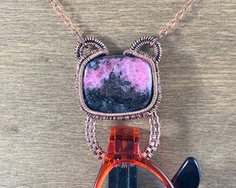 Eyeglass necklace, eyeglass holder, wire wrapped pendant