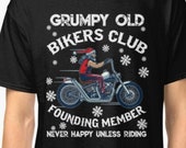 Motorcycle Grumpy Old Bikers Club Christmas Tshirt