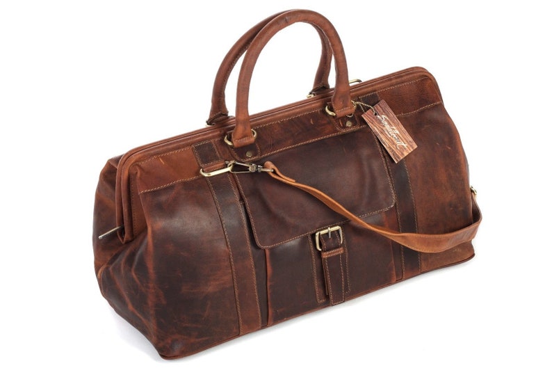 Large Genuine Leather Holdall Rugged Duffel Travel Weekender - Etsy