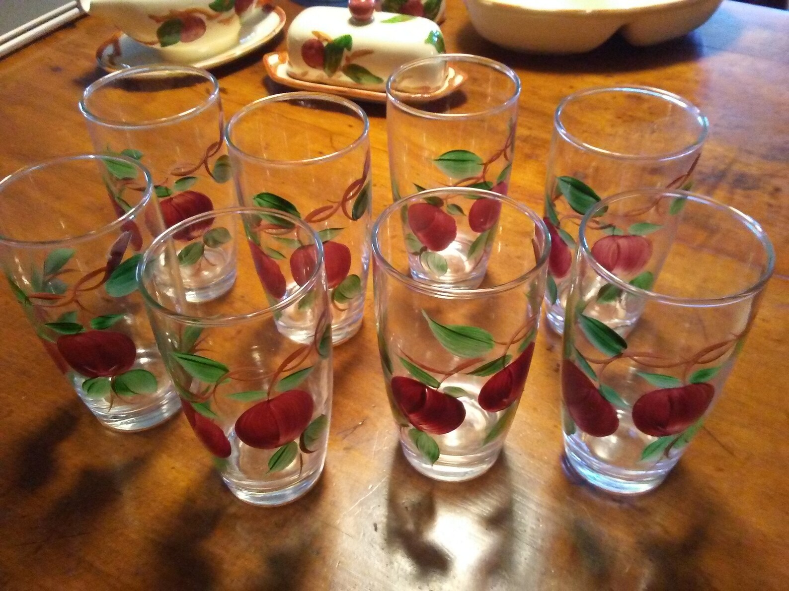 Vintage Franciscan Apple Pattern Drinking Glasses Etsy