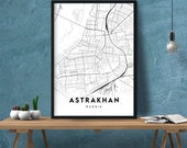 Astrakhan Map Print Map Gift Map Wall Art Map Art Map Poster Map Artwork Map Decor Map City Street Map Print