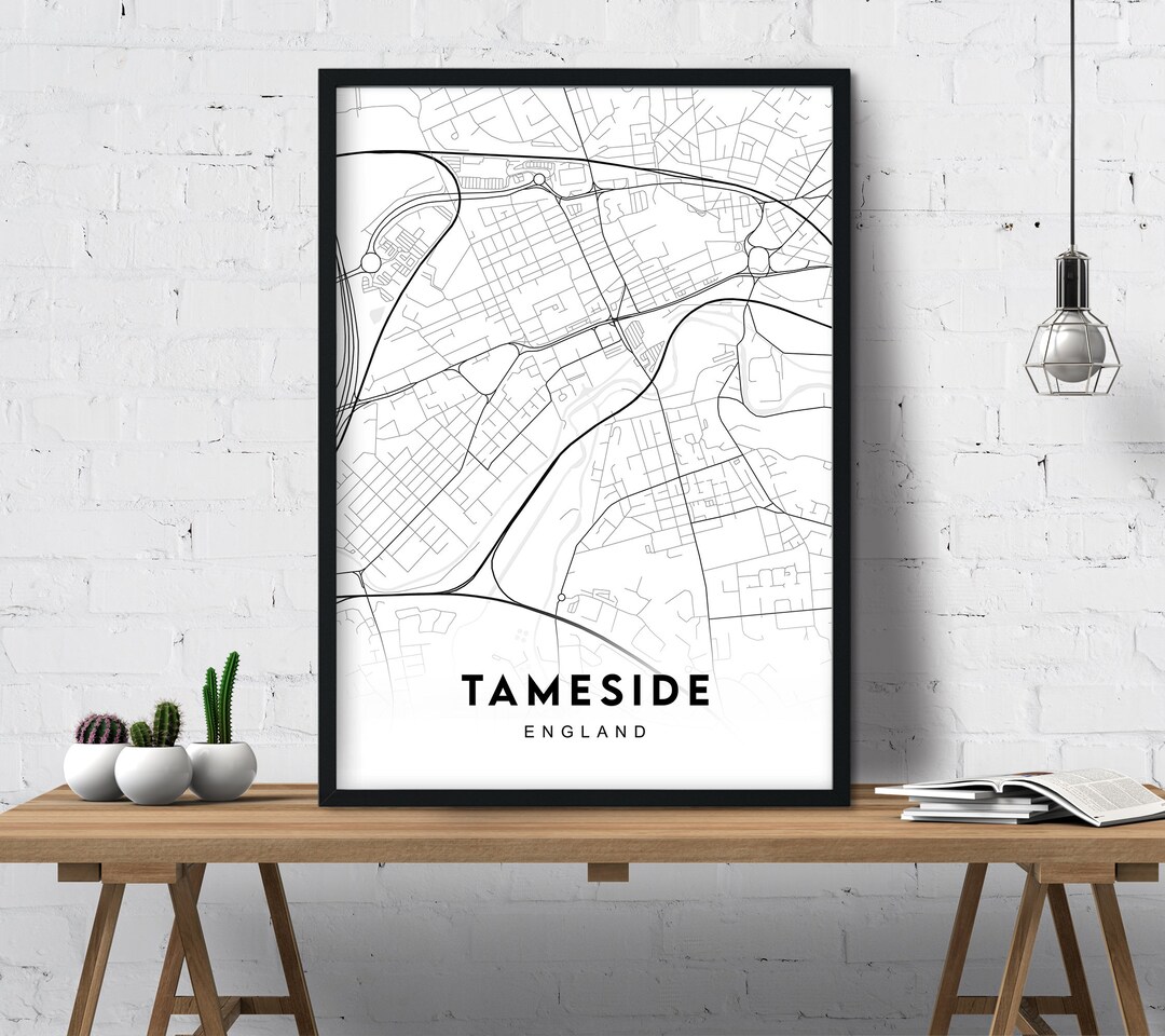 Tameside City Map Map Download Printable Map Map Artwork - Etsy Australia