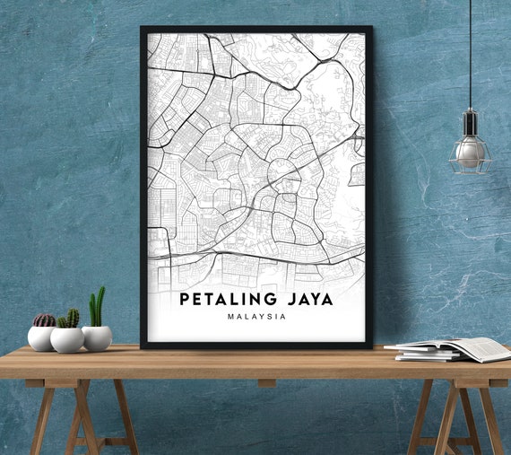 Petaling Jaya Map Print Map Gift Map Wall Art Map Art Etsy