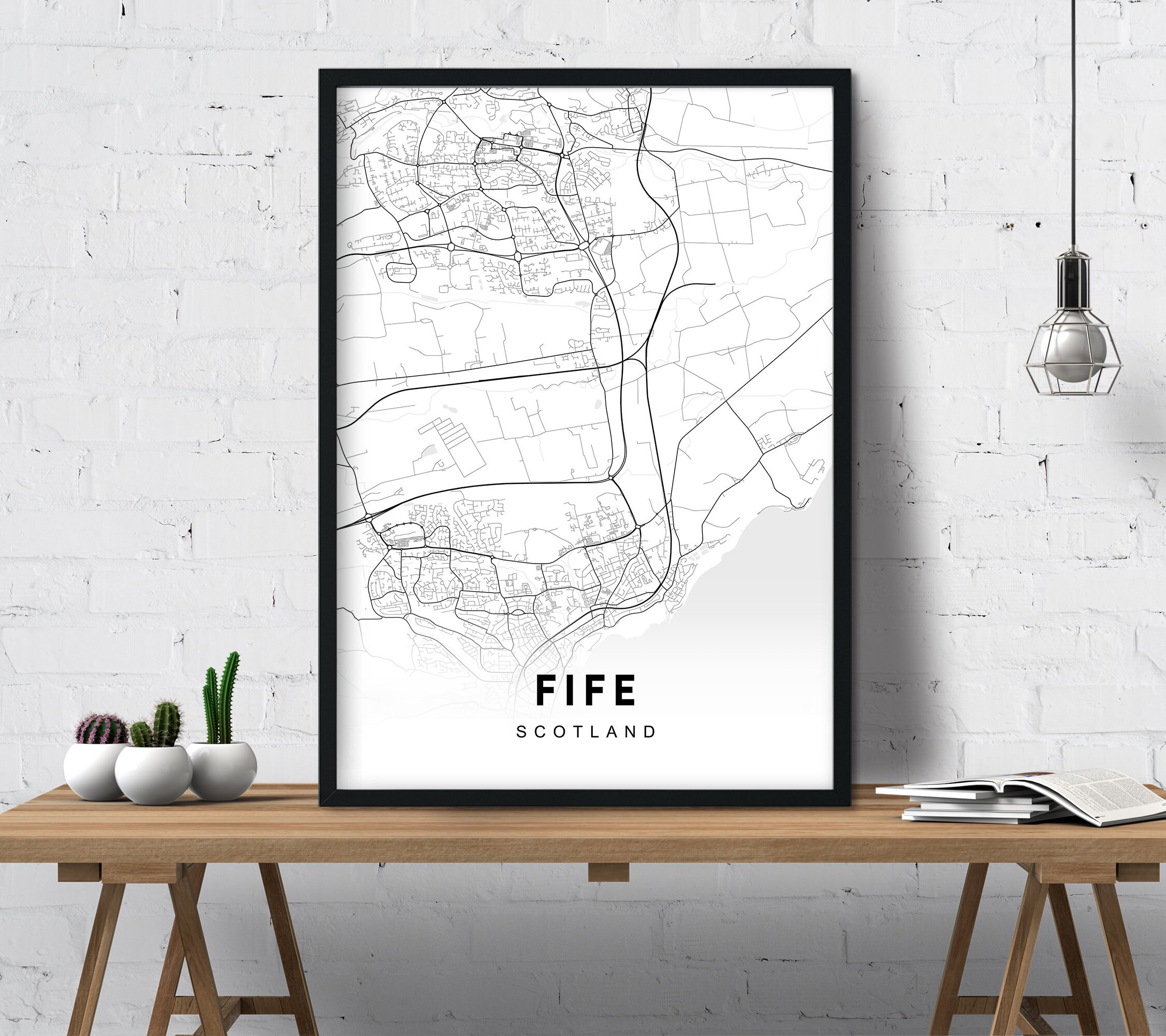 Fife City Map Map Download Printable Map Map Artwork Etsy