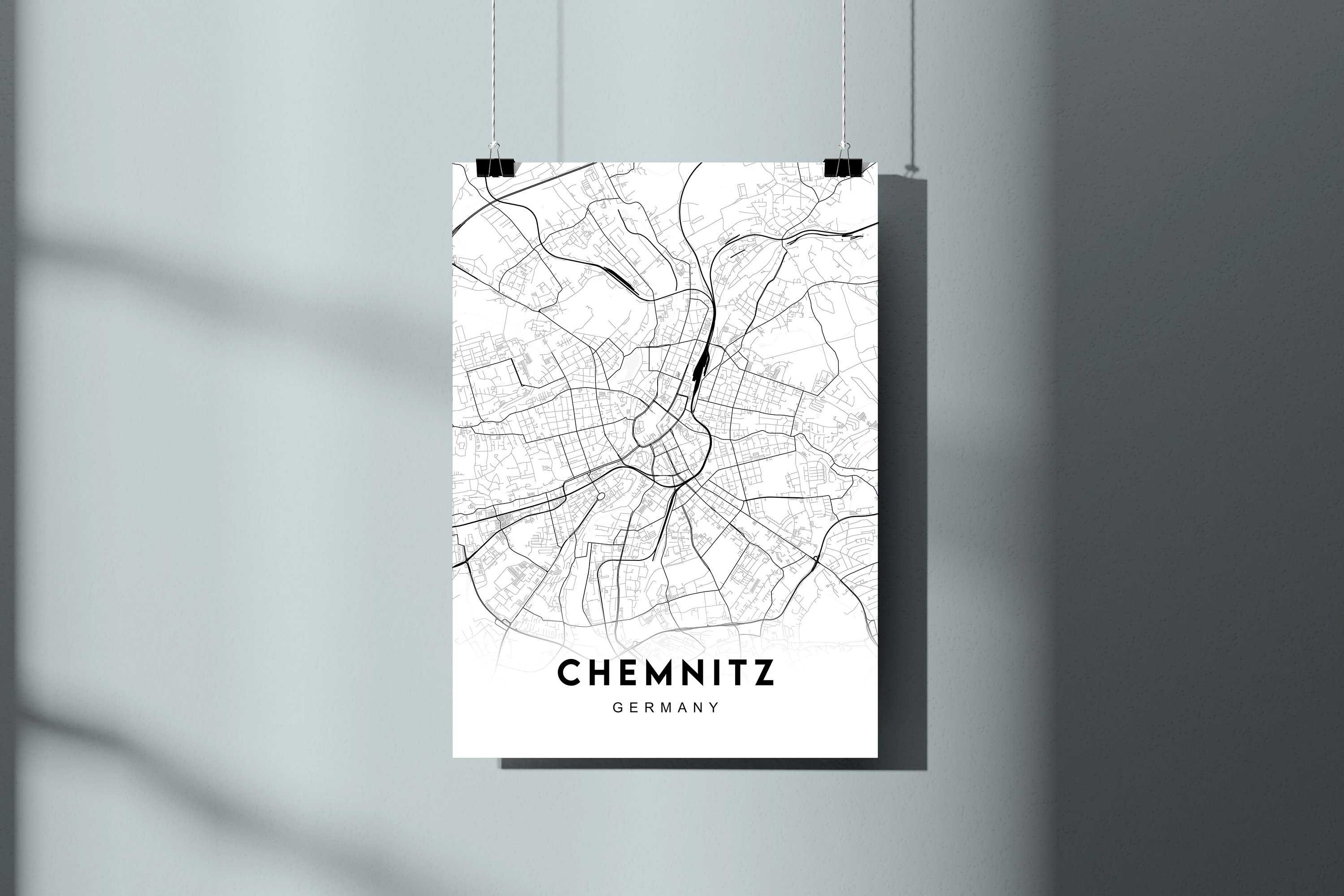 Office Gift Chemnitz Map Print Chemnitz Map Poster City Wall Art L502v4 Chemnitz Print Street Map Decor Chemnitz Road Map