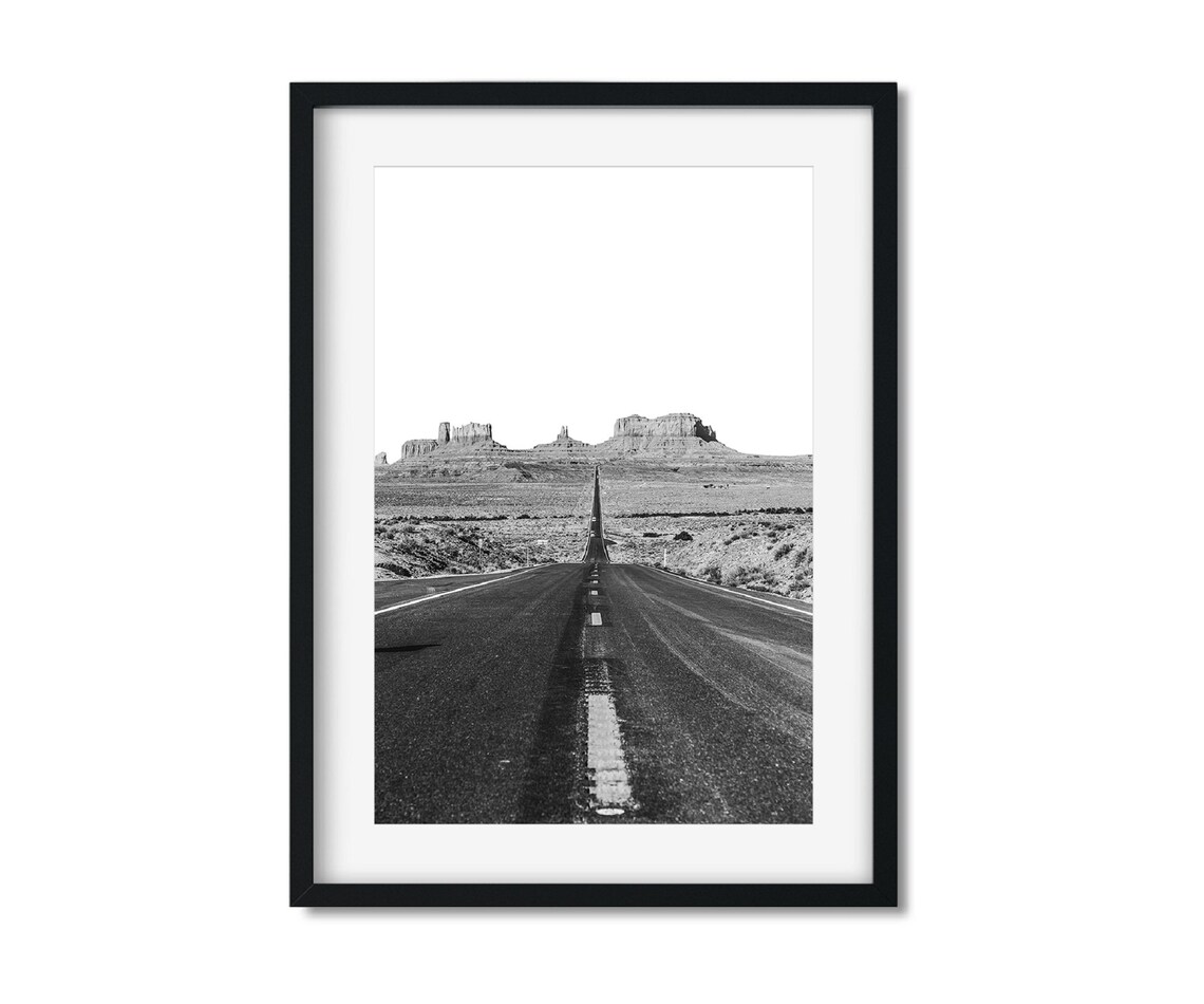 Black and White Arizona Desert Print Wall Art Print Etsy
