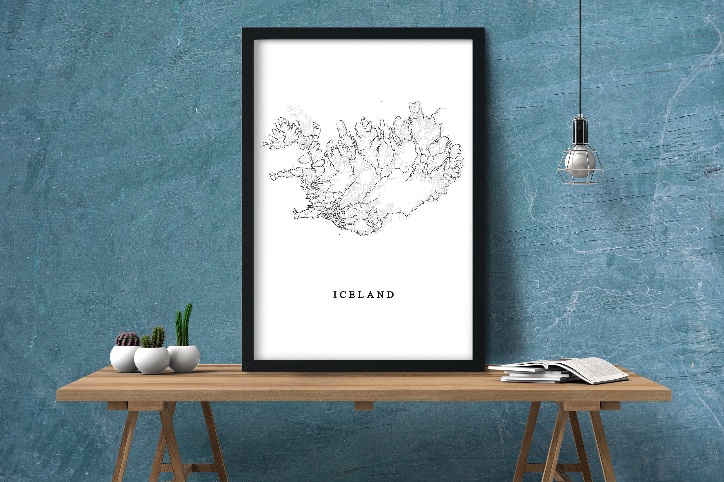 Island Karte Druck Karte Geschenk Landkarte Wandkunst | Etsy