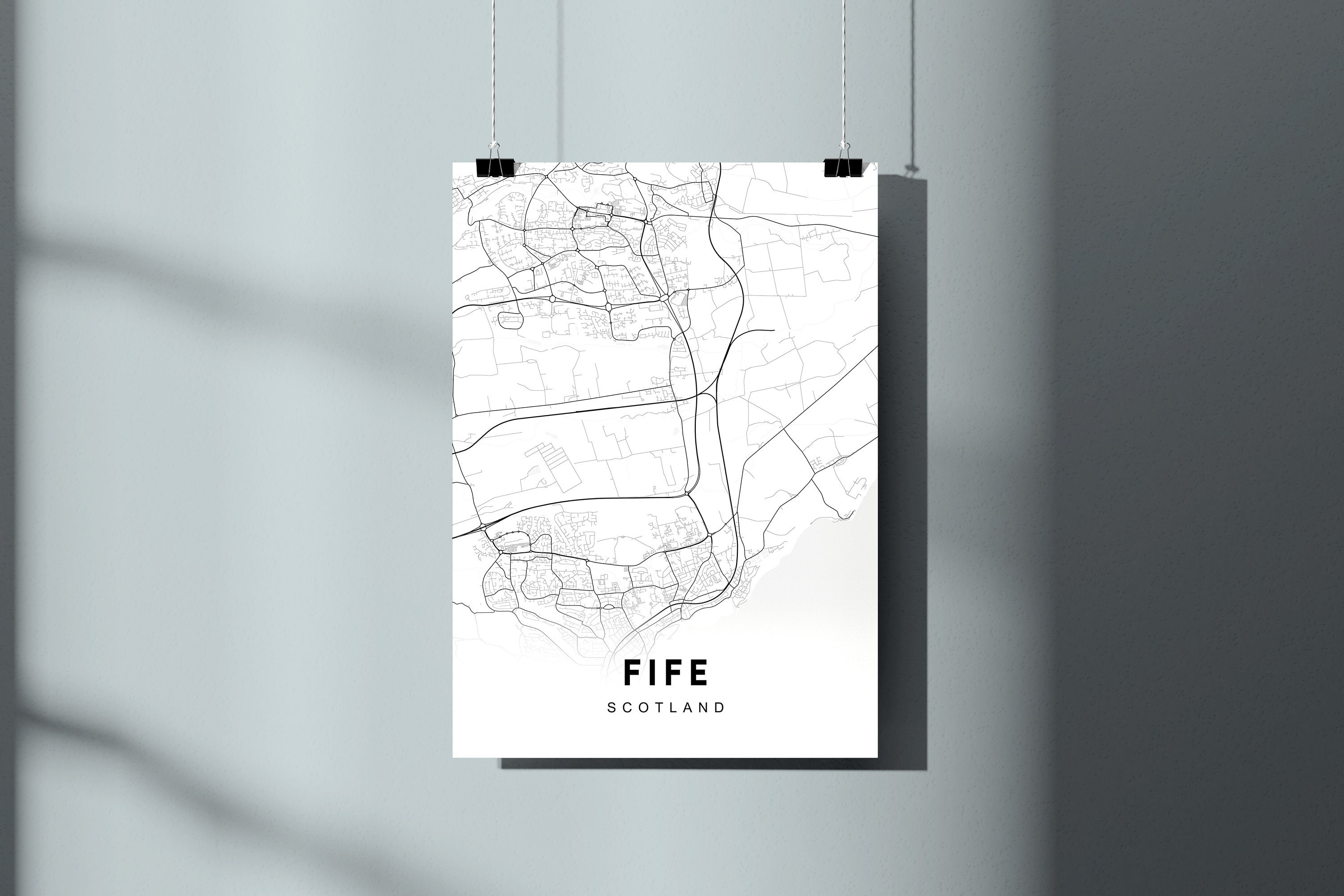 Fife City Map Map Download Printable Map Map Artwork Etsy