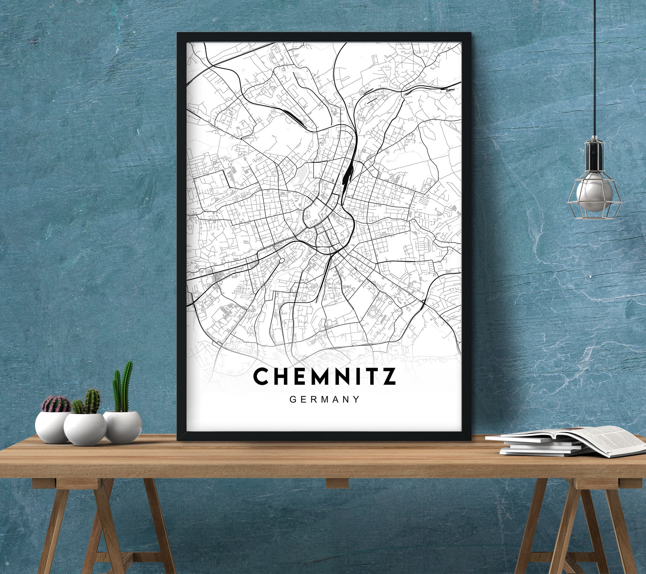 Office Gift Chemnitz Map Print Chemnitz Map Poster City Wall Art L502v4 Chemnitz Print Street Map Decor Chemnitz Road Map