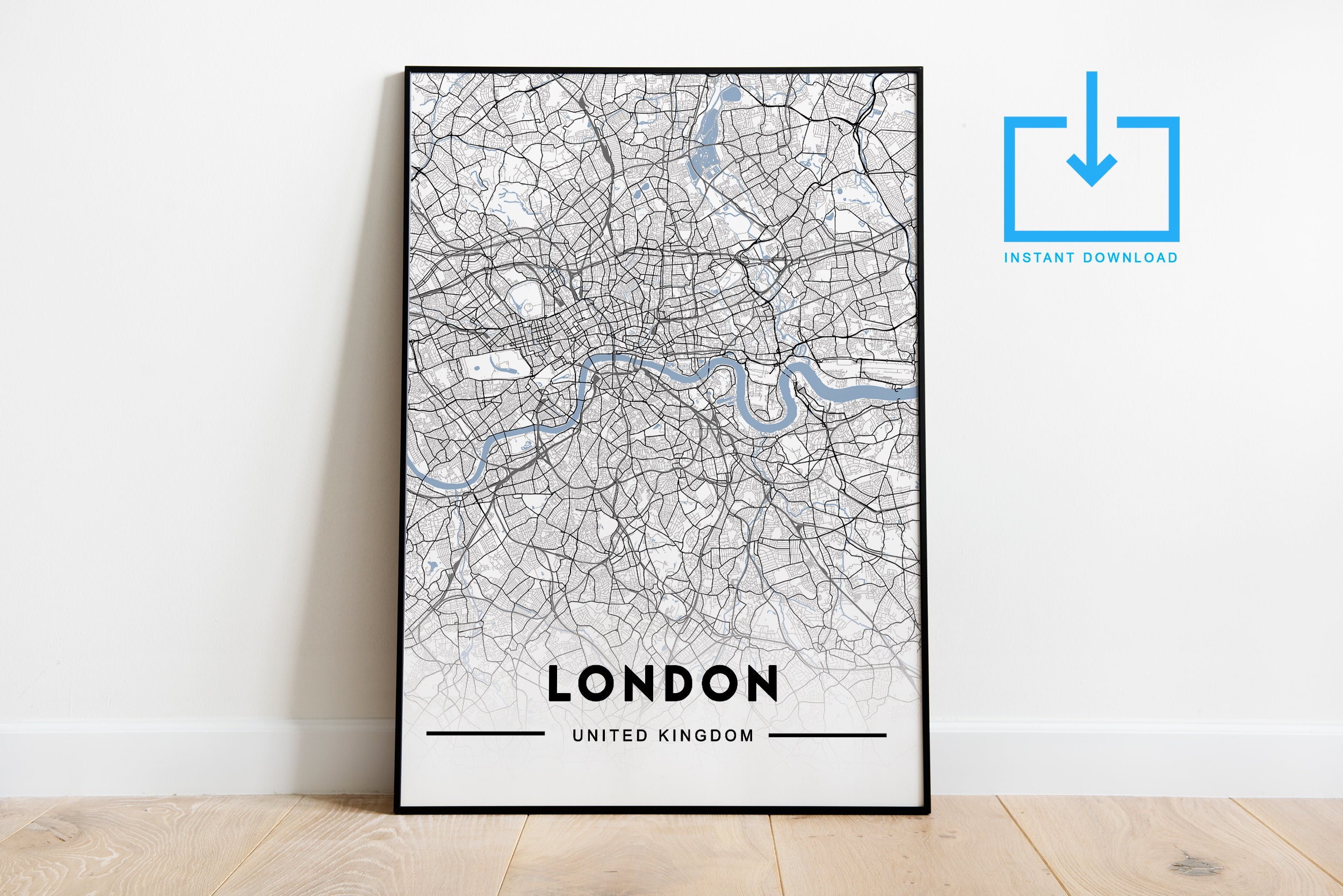 London City Map Street Map Digital Print Wall Art High Quality Motivational Quote Poster *INSTANT DOWNLOAD* Printable Art