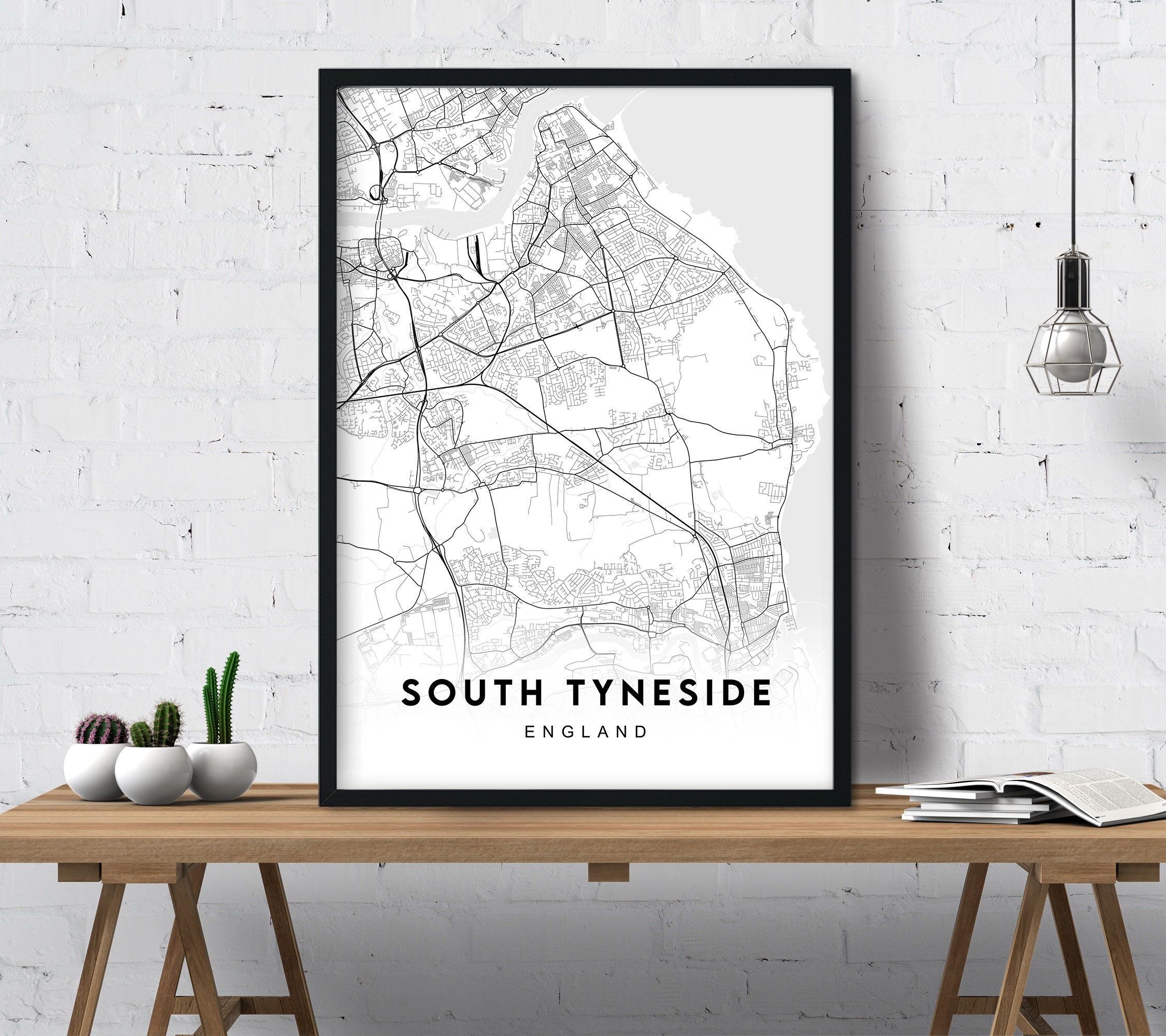South Tyneside City Map Map Download Printable Map Map | Etsy