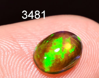 Natural Ethiopian Black Opal Oval Cabochon, Opal Oval Loose Gemstone For Jewelry Making, Black Color Opal Cabochon Calibrated Size 8X6X3 mm