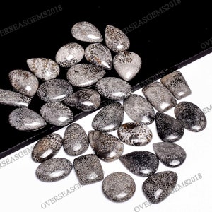 Natural Fossil Coral Cabochon Wholesale Gemstone, Bulk Designer Crystal, DIY-ART-CRAFTS Pendant Necklace Jewelry making supply 20 To 35 mm
