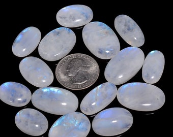 Natural Rainbow Moonstone Gemstone, Rare Rainbow Moonstone Oval Cabochon, Loose Moonstone Gemstone For Jewelry Making Supply, Christmas Gift