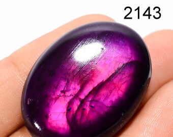 Purple Labradorite Gemstone, 32X23X6 mm & 40 Ct. Loose Dyed Purple Labradorite Cabochon, Rare Labradorite Gemstone For Jewelry Making Supply