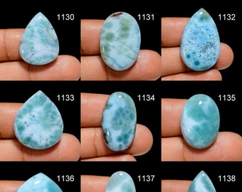 Natürlicher Larimar Edelstein, Blauer Larimar Cabochon Kristall, Himmel Echt Pektolit Kristall DIY-ART-CRAFTS Anhänger Halskette Schmuckherstellung