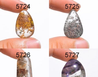 Top Quality! semi Precious Lodolite Gemstone for Making Jewelry 46 Cts Garden Quartz Loose Gemstone Natural Lodolite Cabochon D-8612