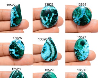 MALAQUITA Piedra preciosa crisocola, natural hermosa mezcla verde forma malaquita crisocola cabujón, piedra preciosa colgante suelta africana para joyería