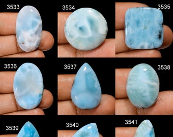 Natural Larimar Gemstone, Blue Sky Larimar Cabochon Crystal, Pectolite DIY-ART-CRAFTS Pendant Necklace Jewelry making supply, Birthstone