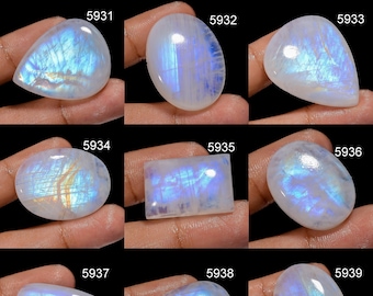 Natural Rainbow Moonstone Gemstone, Rare Rainbow Moonstone Cabochon, Loose Moonstone Gemstone For Jewelry Making Supply, Healing Crystal