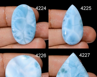 Pierres précieuses naturelles de larimar, cristal de Larimar cabochon de créateur, collier pendentif DIY-ART-CRAFTS Fourniture de fabrication de bijoux, cristaux de pierre de naissance