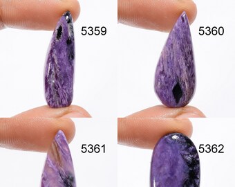 Pietra preziosa di charoite viola, cabochon di charoite di design viola naturale, pietra preziosa pendente di charoite viola sciolta per la creazione di gioielli