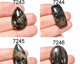 Golden Apache Pyrite Pair Cabochon.. Oval Cabochon...22x12x3 mm..31 Cts..#G155 Apache Pyrite Cabochon Pair..