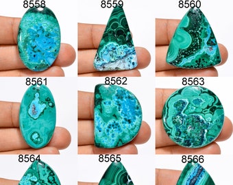 Malachite Chrysocolla Gemstone, Natural Beautiful Green Designer Malachite Chrysocolla Cabochon, Loose Gemstone For Jewelry Making Supply