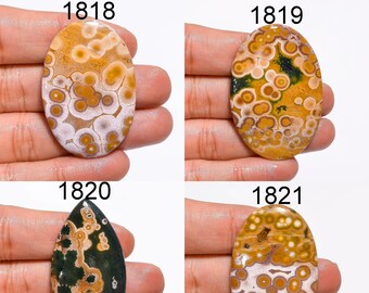 Hand Polished pendant making supply #GP5616 32 mm Round Natural Ocean Jasper loose Cabochon Gemstone
