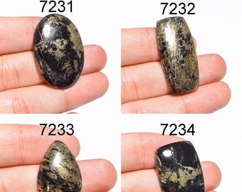 Golden Apache Pyrite Pair Cabochon.. Oval Cabochon...22x12x3 mm..31 Cts..#G155 Apache Pyrite Cabochon Pair..