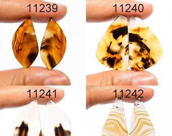 Natural Designer Montana Agate Pair Gemstone, Mix Shape Multi Color Montana Agate Pair Cabochon, Loose Gemstone For Matched Earring Pair