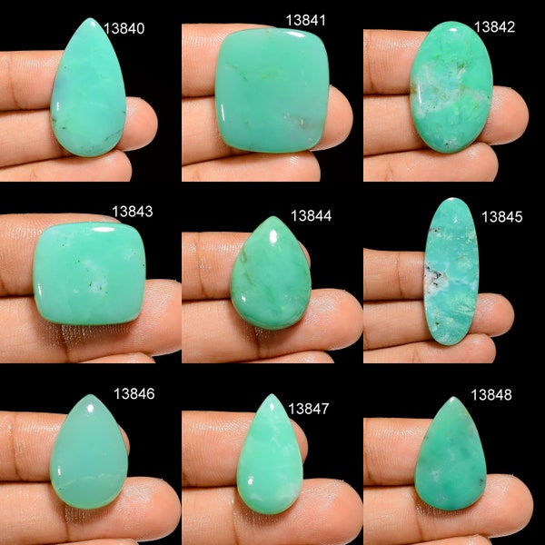 Natural Chrysoprase Loose Cabochon, Green Chrysoprase Cabs, Green Chrysoprase Cabochon Handmade Oval Chrysoprase Loose Stone For Jewelry ...