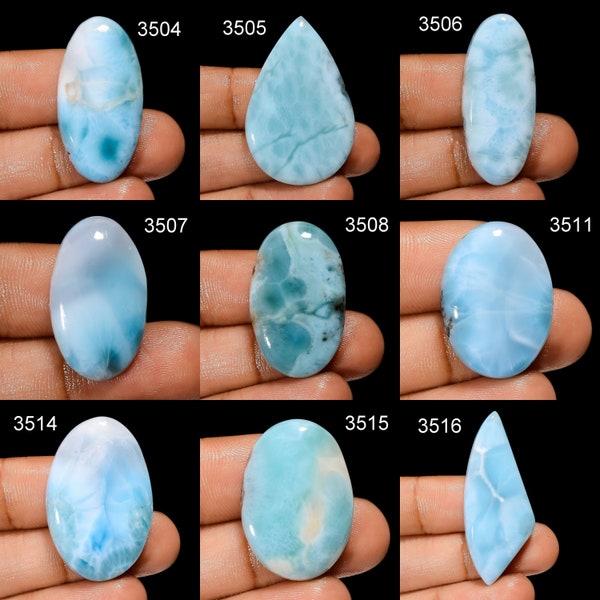 Natural Larimar Gemstone, Designer Larimar Cabochon Crystal, DIY-ART-CRAFTS Pendant Necklace Jewelry making supply, Birthstone Crystals