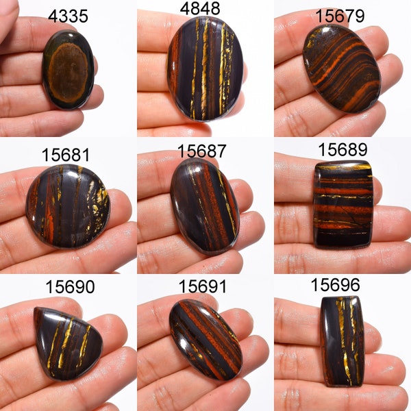 Natural Iron Tiger Eye Healing Gemstone/ Multi Color Tiger's eye Cabochon/ Tiger's eye Cabs / Radiant Stone/ For Making Jewelry Crafts