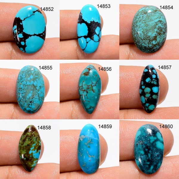 Cabochon de pierre précieuse turquoise tibétaine naturelle, pierre précieuse turquoise tibétaine de créateur, pierre précieuse en vrac pour la fabrication de bijoux, cristaux de guérison