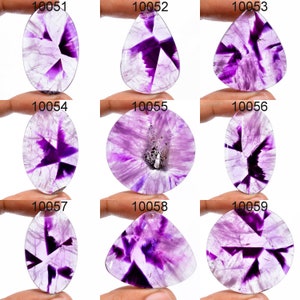Natural Trapiche Amethyst Gemstone, Mix Shape Unique Star Chevron Amethyst Cabochon, Crystal Star Amethyst For Jewelry Making Supply image 1