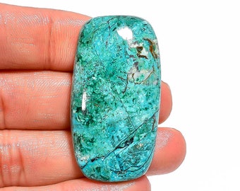 Chrysocolla Gemstone, 80 Cts Natural Chrysocolla Cabochon, AAA+ Quality Loose Gemstone, Rare Stone For Jewelry Making, Approx 43X24X10 mm