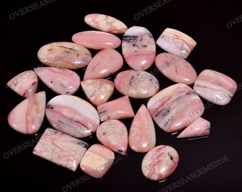 Pink Opal Copper 8x16mm To 10x30mm Smooth Cabochon Long Gemstone Opal Copper Loose Cabochon Flat Back Cabochons Pink Opal Cabochon