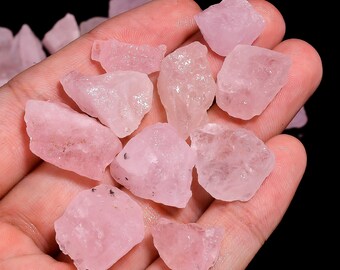 Roze Morganite Raw Gemstone Lot, Natuurlijke Morganite voor het maken van sieraden, Morganite Rough Loose Chips Chakra Kristallen 15 tot 25 mm