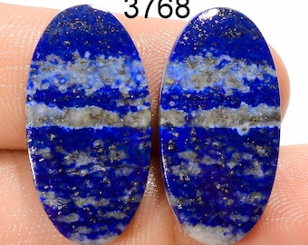 Natuurlijk paar lapis lazuli cabochons, edelsteen van AAA-kwaliteit voor het maken van sieraden