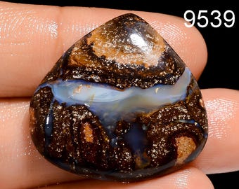 Pendentif En Opale Boulder Koroit (Australie) - Monture Acier Inoxydable - Pierre Naturelle Multicolore - Occasion