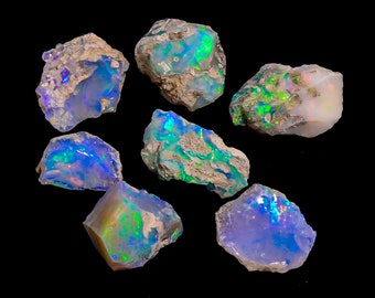 Natural Ethiopian Fire Opal Raw Crystal Lot, Loose Gemstones