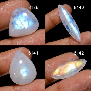 Natural Rainbow Moonstone Gemstone, Rare Rainbow Moonstone Cabochon, Loose Moonstone Gemstone For Jewelry Making Supply, Healing Crystal image 9
