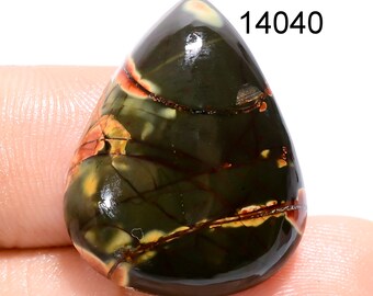 AAA Cherry Creek Jasper Cabochon: Pear Shape Loose Gemstone