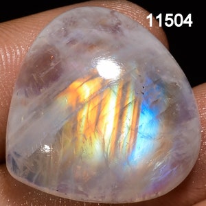 Natural Rainbow Moonstone Gemstone, Rare Rainbow Moonstone Cabochon, Loose Moonstone Gemstone For Jewelry Making Supply, Healing Crystal 11504 : 21X22X6 mm