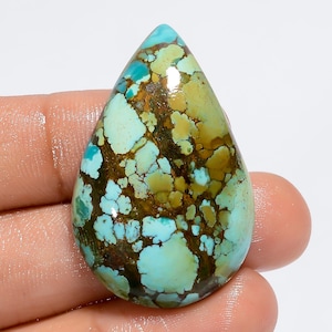 Natural Tibetan Turquoise Gemstone Cabochon, Designer Tibetan Turquoise Gemstone, Loose Gemstone For Jewelry Making Supply, Healing Crystals