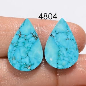 Turquoise Cabochon Matched Pair: Blue Gemstones for Earrings
