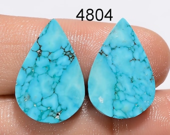 Turquoise Cabochon Matched Pair: Blue Gemstones for Earrings