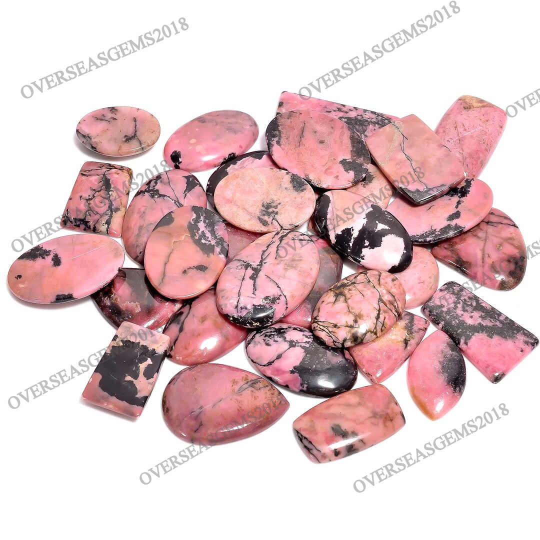Natural Rhodonite Cabochon Wholesale Gemstone, Bulk Designer Crystal ...